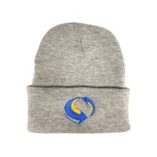 Load image into Gallery viewer, Livemixtapes Beanie (Heather Grey/Blue/Yellow)